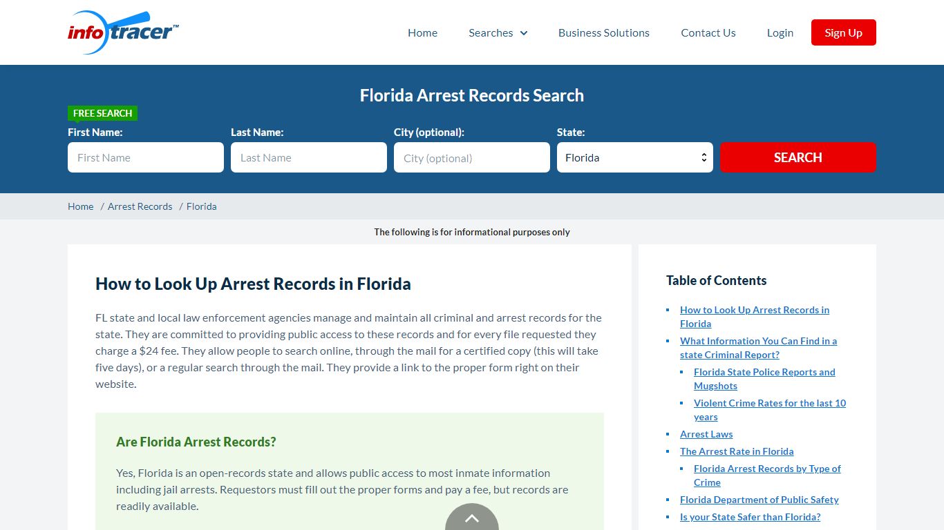 Florida Arrest Records - Search FL Jail Arrests & Mugshots - Infotracer.com